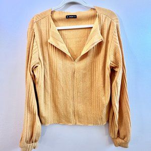 Long Sleeve Crop Yellow Sweater